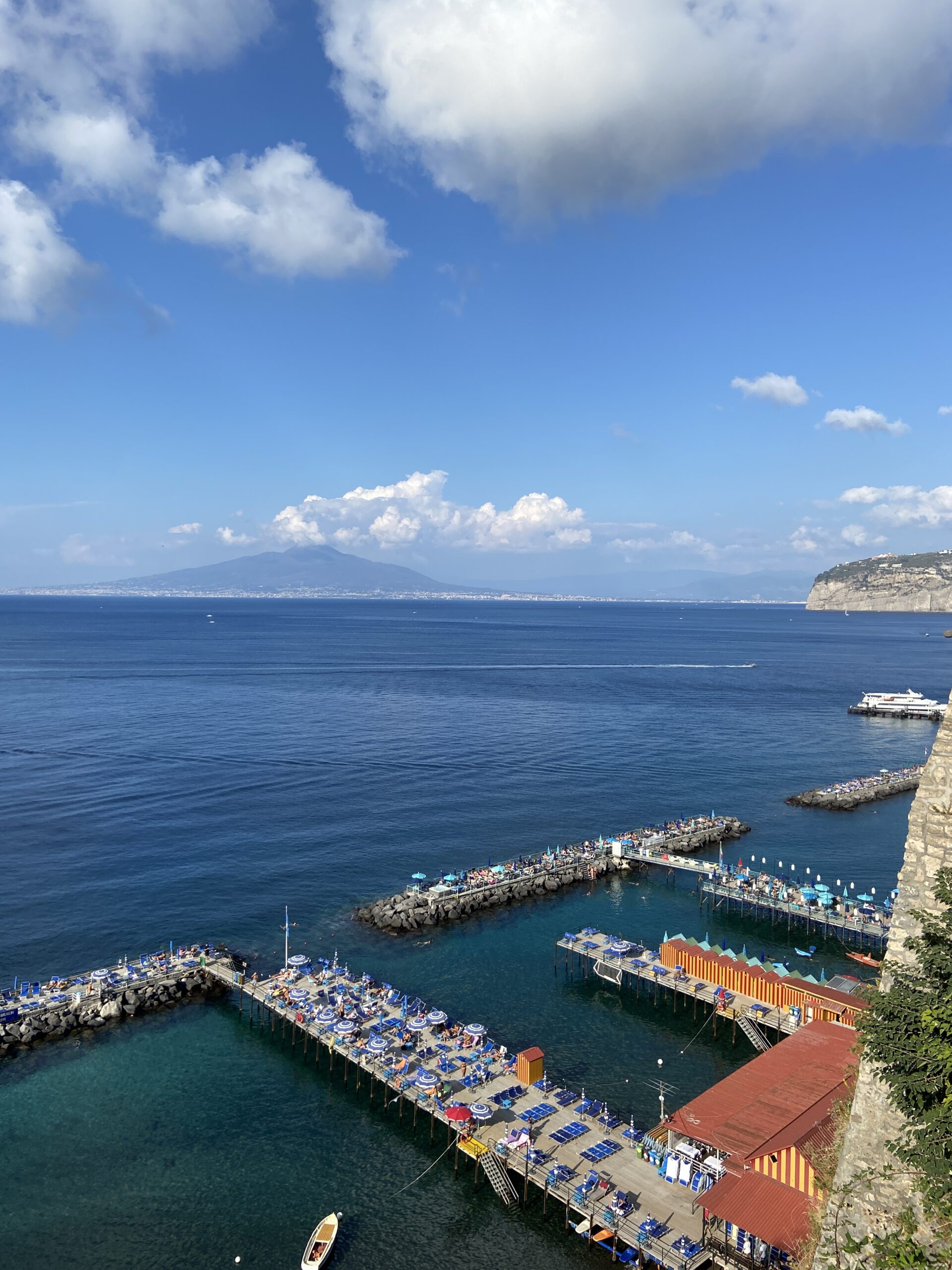 Sorrento view view of the ocean from Sorrento with Mt Vesuvius in the distance